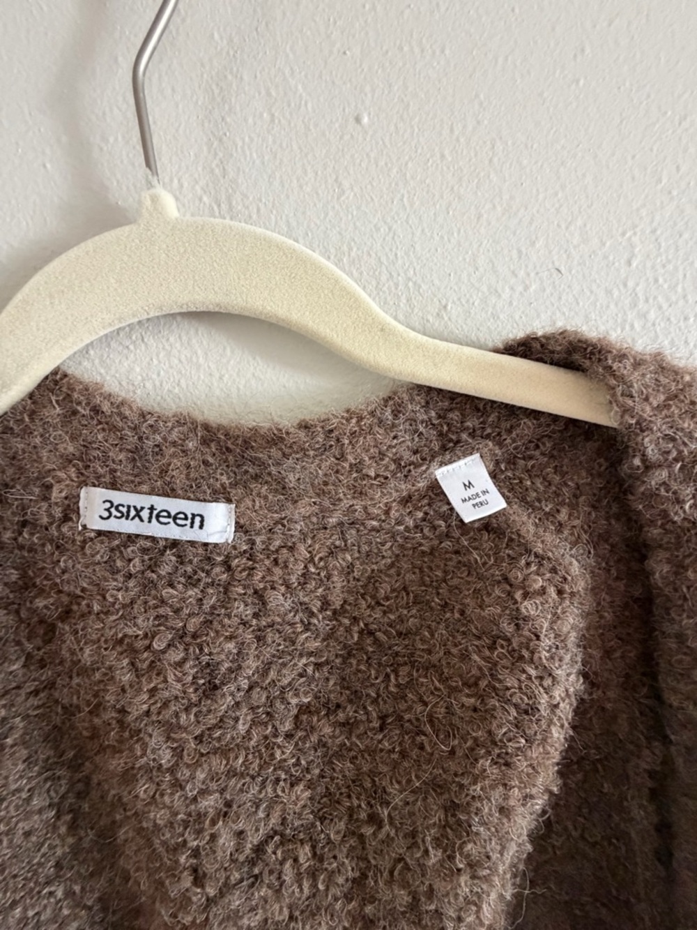 3sixteen Boucle Alpaca V-Neck Cardigan - Picture 3 of 5